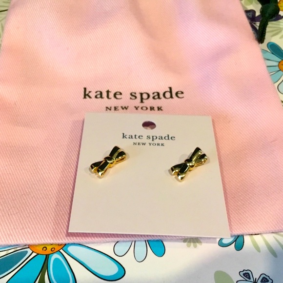 Kate spade New York Double Bow Earrings Studs Gold tone - Picture 1 of 4